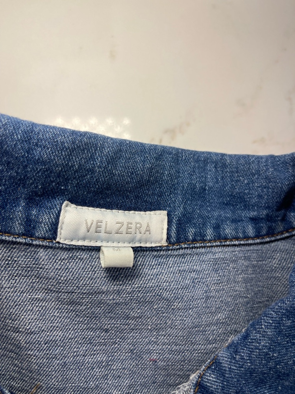 Velzera Women’s Denim Jacket with Multicolor Embroidered Panels and Pom-Poms - Picture 9 of 16